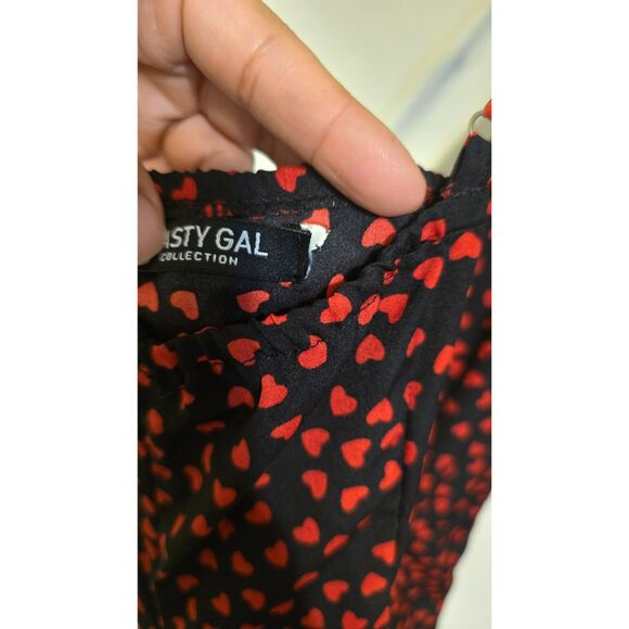 NASTYGAL High Slit Fitted Polka HEART Dress - Picture 3 of 3